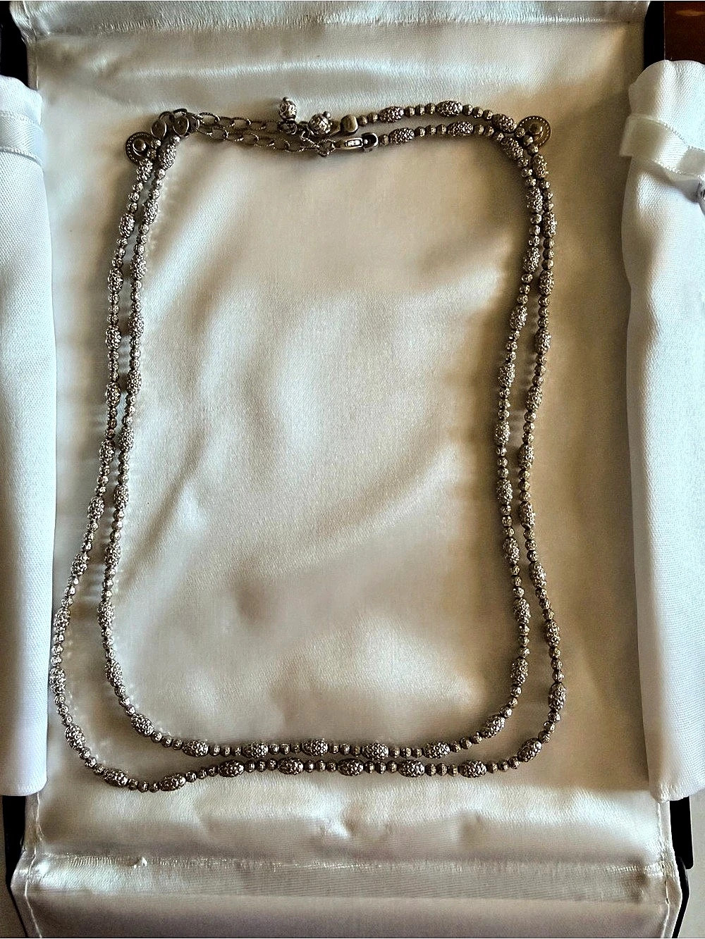 Two Officina Bernardi 925 Sterling Silver Diamond-Cut Bead / Openwork Oval Bead
